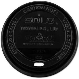 SOLO® Traveler Drink-Thru Lids 10-24 Oz. Cups Black SCC TLB316