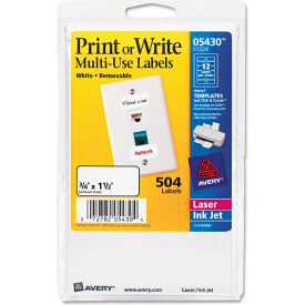 Avery® Print or Write Removable Multi-Use Labels 3/4 x 1-1/2 White 504/Pack 05430