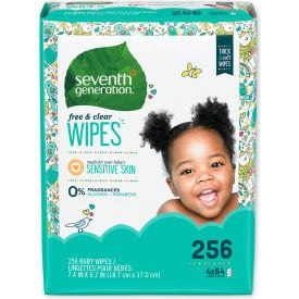 Seventh Generation® Free and Clear Baby Wipes Refill Pack 256/Pack 3 Packs/Carton SEV 34219CT