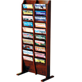 20 Pocket Free Standing Oak Display Mahogany MR20-FSMH