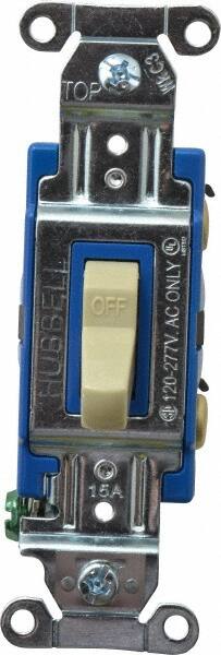 1 Pole, 120 to 277 VAC, 15 Amp, Industrial Grade Toggle Wall Switch MPN:1201I