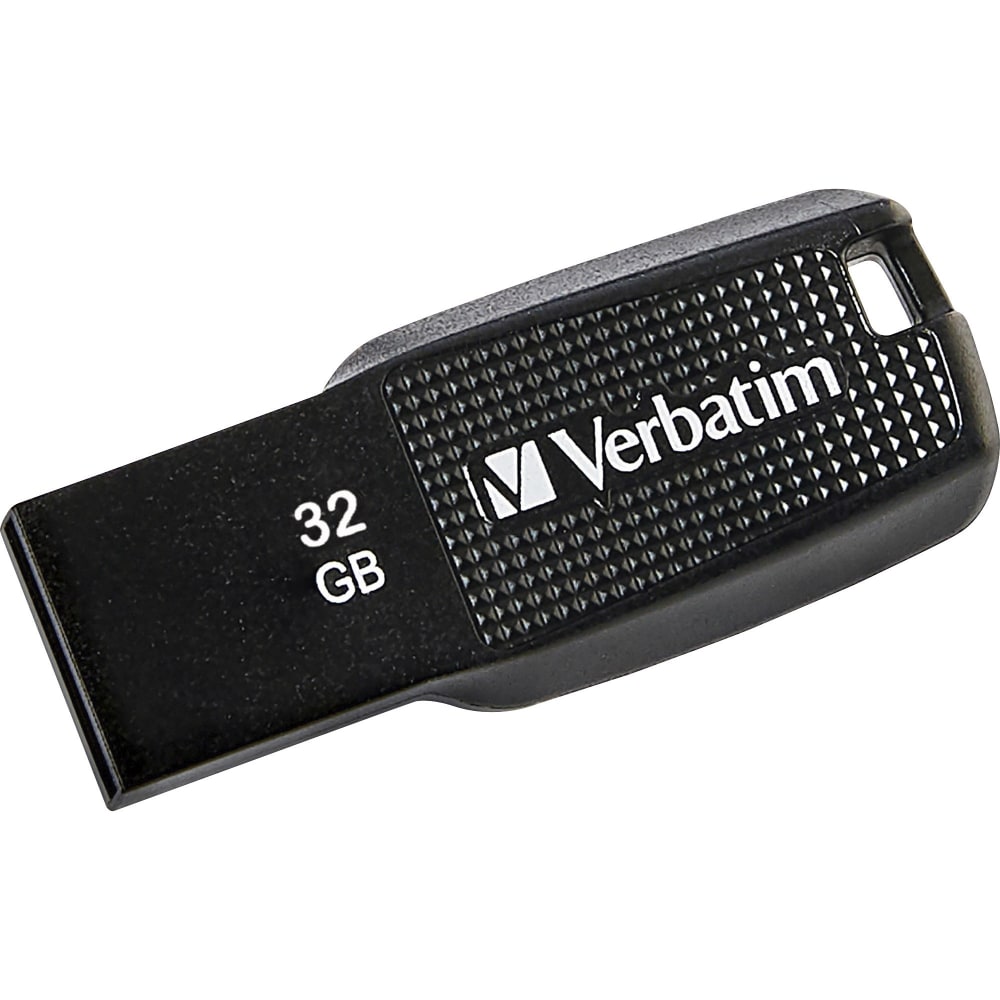 Verbatim 32GB Ergo USB Flash Drive - Black - The Verbatim Ergo USB drive features an ergonomic design for in-hand comfort and COB design for enhanced reliability. (Min Order Qty 11) MPN:70876