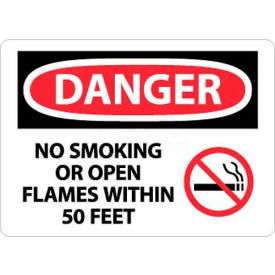 NMC D673PB OSHA Sign Danger No Smoking Or Open Flames Within 50 Feet 10