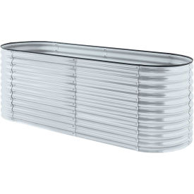 Hanover Galvanized Steel Oval Raised Planter Bed 31.5