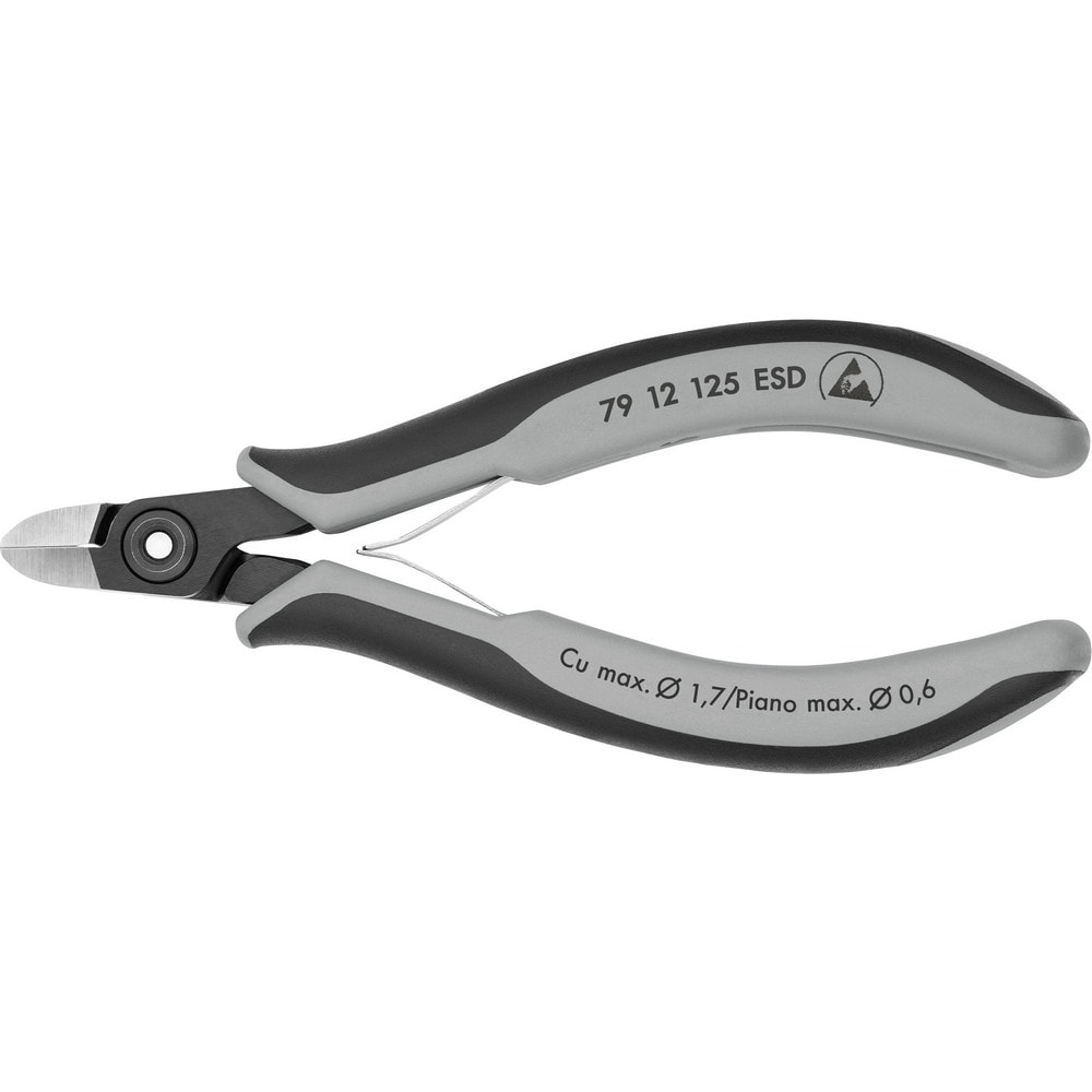 Cutting Pliers, Insulated: No , Overall Length (Inch): 5-1/2in , Head Style: Cutter, Diagonal , Cutting Style: Semi-Flush, Bevel , Handle Color: Blue, Gray  MPN:79 12 125 ESD