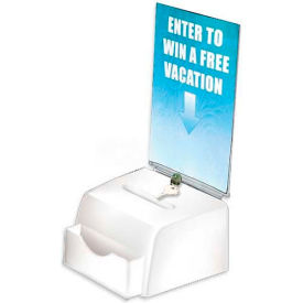 Approved 206777 Large Molded Suggestion Box W/ Pocket Lock & Key White 7.75