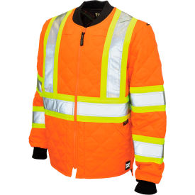 Tough Duck Men's Quilted Safety Freezer Jacket 2XLT Fluorescent Orange S43251-FLOR-2XLT