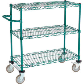 Nexel® 3 Shelf Cart Poly-Green® 36