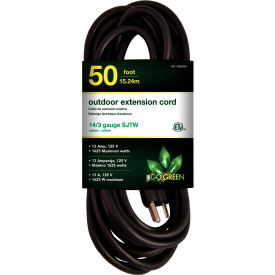 GoGreen Power GG-13850BK 50 Ft Extension Cord - Black GG-13850BK