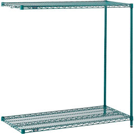 Nexel® 2 Shelf Poly-Green® Wire Shelving Unit Add On 24