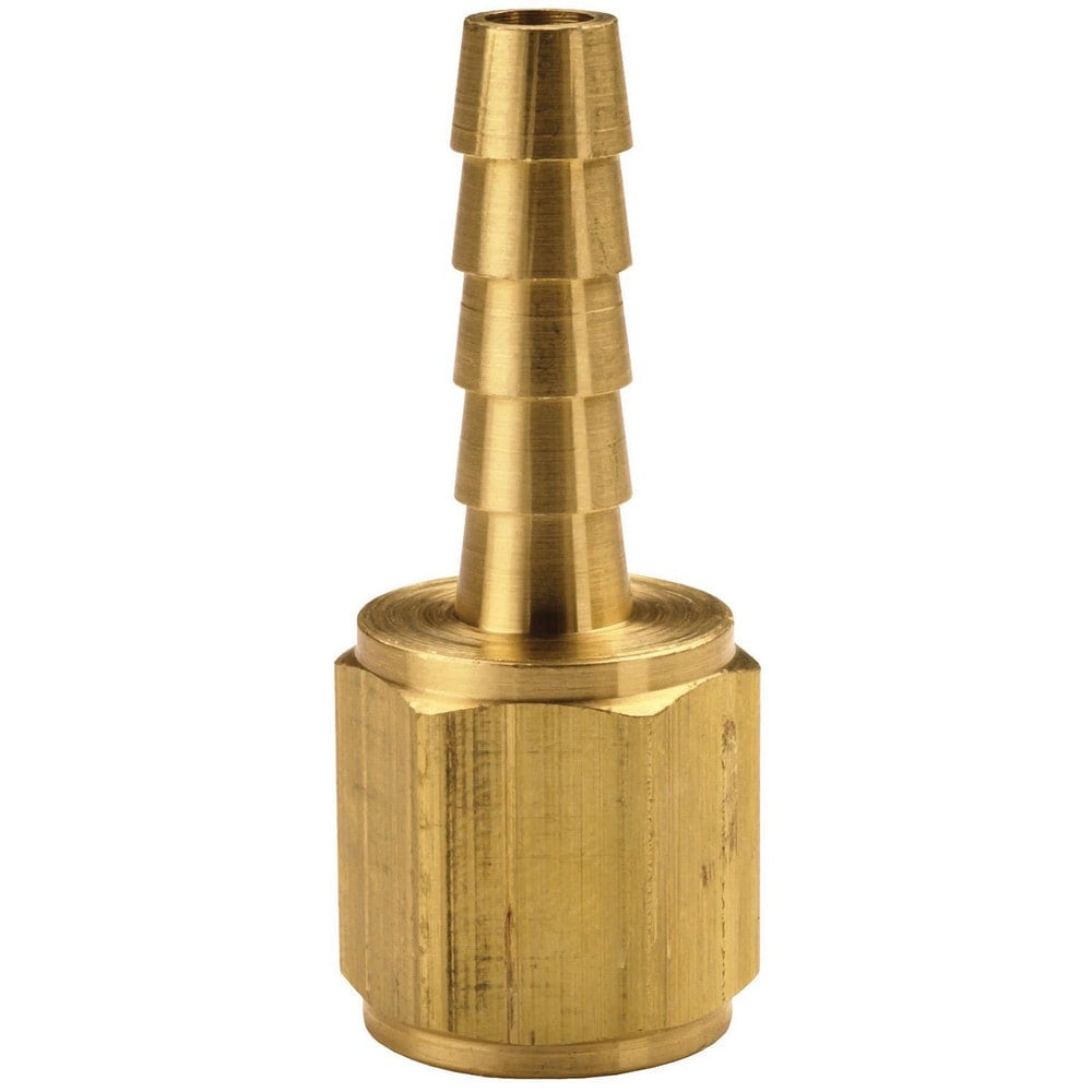 Barbed Hose Fittings, Fitting Type: Hose Barb Insert , Material: Brass , Thread Standard: NPTF , Thread Size: 1/4 , End Connection: Hose Barb x Female NPT  MPN:1040304C