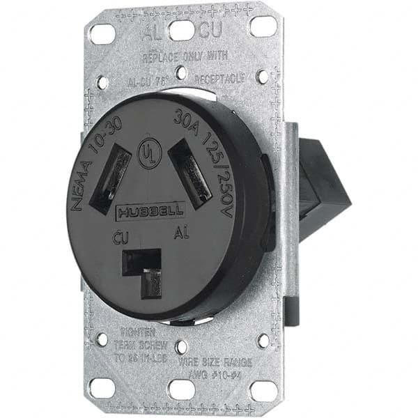 Straight Blade Single Receptacle: NEMA 10-30R, 30 Amps, Ungrounded MPN:RR330F