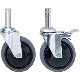 Stem Casters for Quantum Conductive Wire Bin Shelving Systems - 4 Swivel 2 With Brakes 5