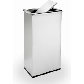 Precision® Stainless Steel Rectangular Trash Can With Swivel Lid 13-1/2 Gallon 780829