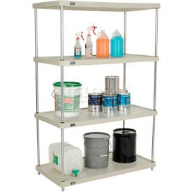 Nexel® 4 Shelf Solid Plastic Shelving Unit Chrome Posts 48