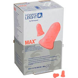 Howard Leight™ MXM-1-D MAXIMUM® Ear Plugs Disposable NRR 33 Uncorded 500 Pairs/Box MXM-1-D