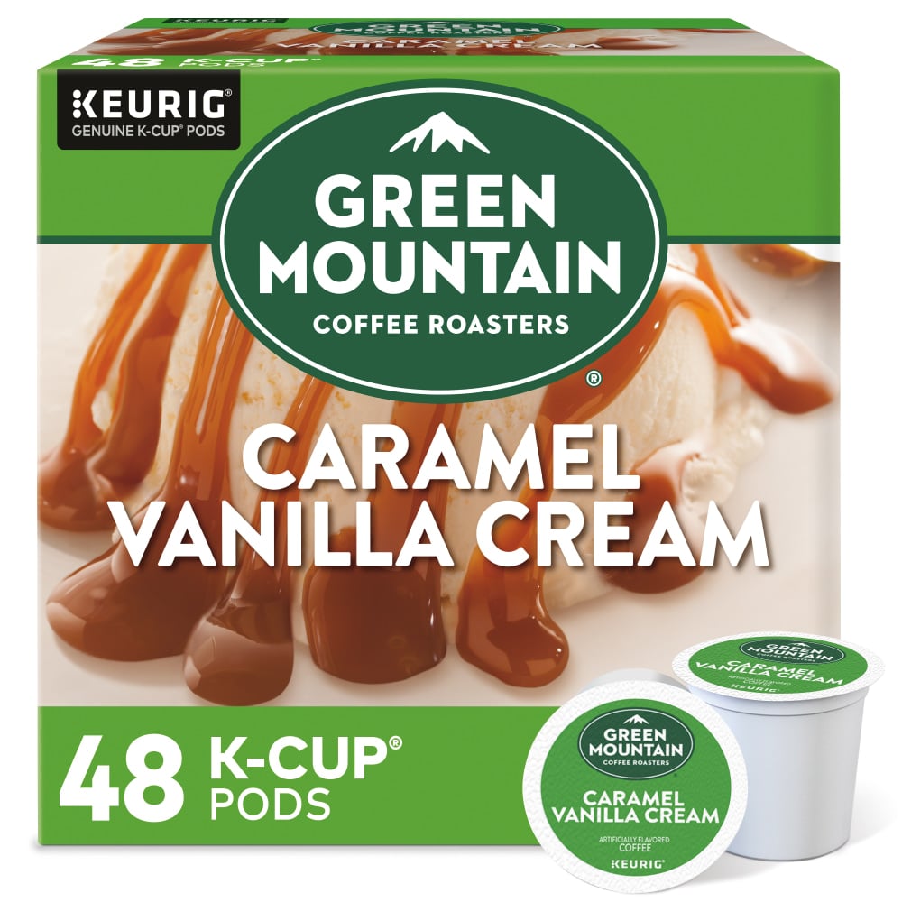 Green Mountain Coffee Caramel Vanilla Cream Coffee K-Cup Pods, Light Roast, Box Of 48 Pods (Min Order Qty 2) MPN:5000356568