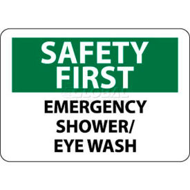 NMC SF45RB OSHA Sign Safety First - Emergency Shower/Eye Wash 10