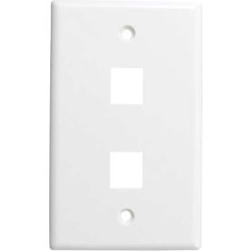 Vertical Cable 304-J2636/2P/WH Double (2) Port Keystone Wall Plate (Flush) White 304-J2636/2P/WH