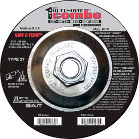 United Abrasives - Sait 22430 Depressed Center Wheel T27 Z-TECH 4-1/2
