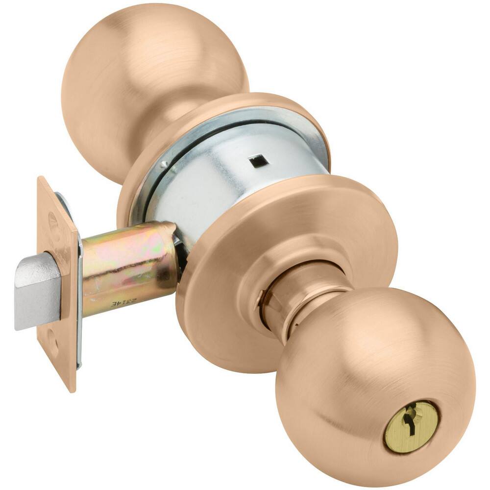 Knob Locksets, Type: Entrance , Key Type: Keyed Different , Material: Metal , Finish/Coating: Satin Bronze , Compatible Door Thickness: 1-3/8