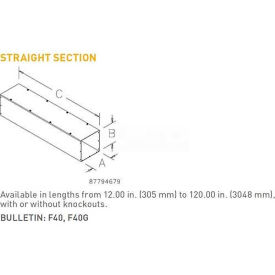 Hoffman F22T136GVP Straight Section Type 1 2.50x2.50x36.00 Galv/Gray F22T136GVP