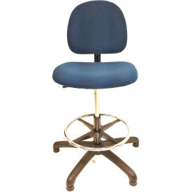 ShopSol ESD Office Chair - Medium Height - Value Line Fabric - Blue 1010453