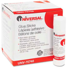 Universal Permanent Glue Stick .28 oz Stick Clear 12/Pack UNV75748***