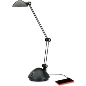 Alera® Twin Arm Task LED Lamp with USB Port 3W Black ALELED912B