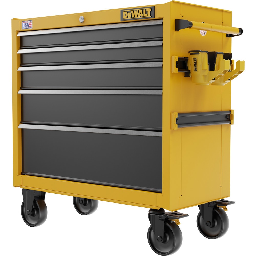 Tool Roller Cabinets, Drawers Range: 5 - 10 Drawers , Overall Weight Capacity: 2000 , Top Material: Steel , Color: Black, Yellow  MPN:DWST37052