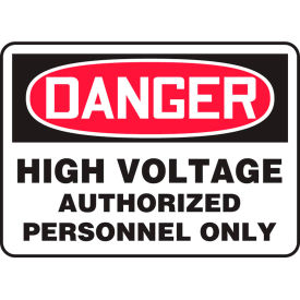 Accuform MELC138VS Danger Sign High Voltage Authorized Personnel Only 14