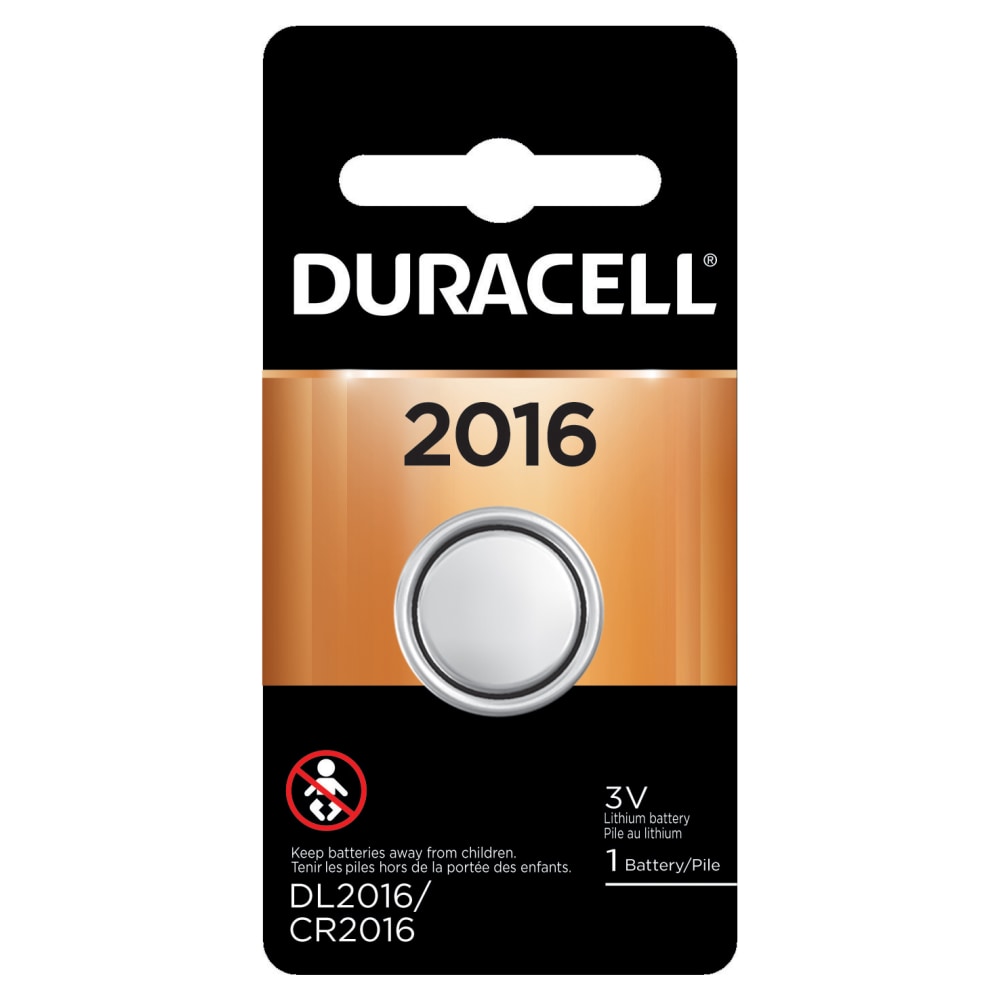 Duracell 3-Volt Lithium 2016 Coin Battery, Pack of 1 (Min Order Qty 13) MPN:DL2016BPK