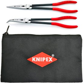 Knipex® Extra Long Needle Nose Pliers Set W/ Keeper Pouch 2 Pc 9K 00 80 128 US