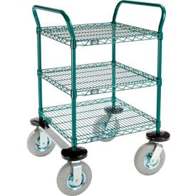 Nexel® Utility Cart 3 Shelf Poly-Green® 24