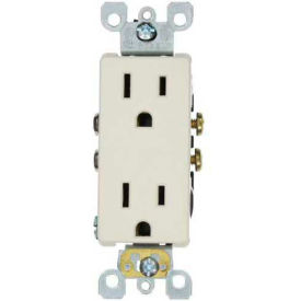 Leviton 5325-ST 15A 125V Decora Duplex Receptacle Self-Grounding Light Almond - Pkg Qty 10 5325-ST