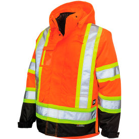 Tough Duck Men's Poly Oxford 5-In-1 Safety Jacket 2XL Fluorescent Orange S42621-FLOR-2XL
