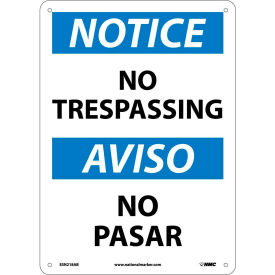 Bilingual Aluminum Sign - Notice No Trespassing ESN218AB