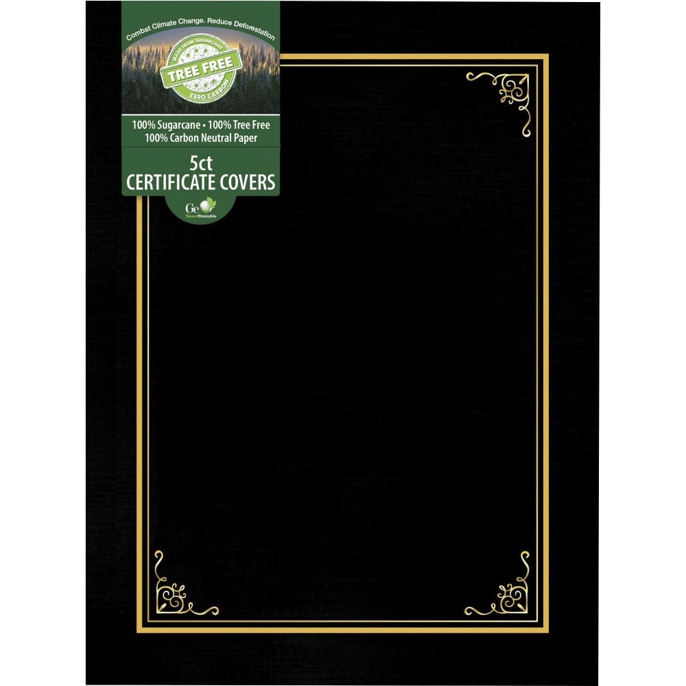 Geographics Letter Certificate Holder - 8 1/2in x 11in - Black - 5 / Pack (Min Order Qty 4) MPN:49029