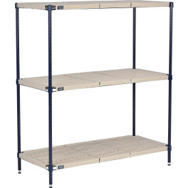 Nexel® Nexelite® 3 Shelf Vented Plastic Mat Shelving Unit Starter 72