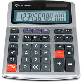 Innovera® 15971 Large Digit Commercial Calculator 12-Digit LCD Dual Power Silver 15975