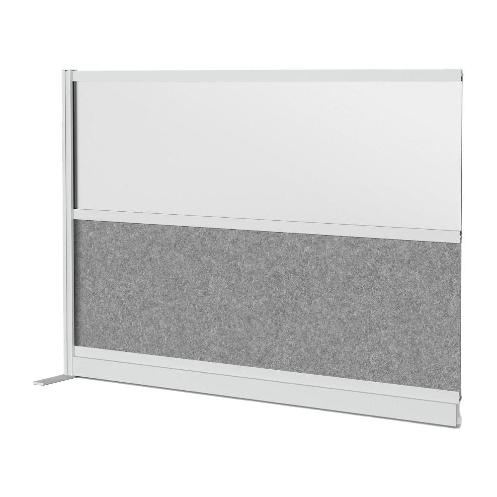 Office Cubicle Partitions, Office Cubicle Partition Type: Modular Wall Room Divider , Color: Gray, Frosted , Material: Aluminum , Mount Type: Freestanding  MPN:MW-7048-XWCGWG