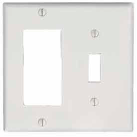 Leviton 80405-T 2-Gang 1-Toggle 1-Decora/Gucci Standard Lt Almond - Pkg Qty 25 80405-T