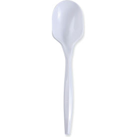 Boardwalk® Mediumweight Wrapped Polypropylene Cutlery Soup Spoon White 1000/case BWKSSMWPPWIW