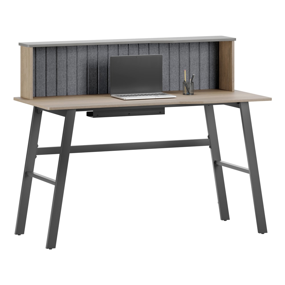 Realspace Nashira 52inW Computer Desk With Detachable Hutch, Light Oak/Gray MPN:ODUS-NA52WD