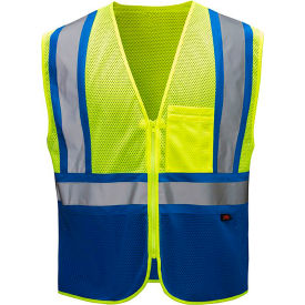 GSS Enhanced Visibility Vest 4XL/5XL Lime w/ Blue Bottom 3131-4XL/5XL