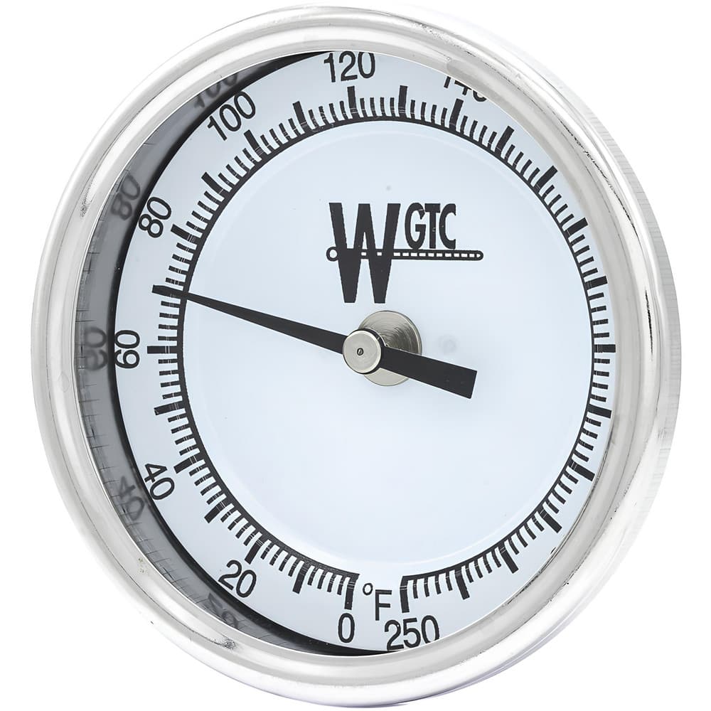 Bimetal & Dial Thermometers, Accuracy (%): 1.00 , Connection Location: Back , Mount: Center Back , Lens Material: Glass , Mounting Location: Pipe  MPN:3BK02E05