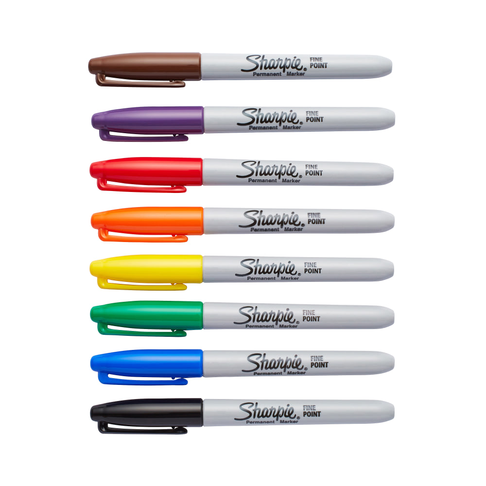 Sharpie Permanent Fine-Point Markers, Assorted Colors, Pack Of 8 Markers (Min Order Qty 9) MPN:30078