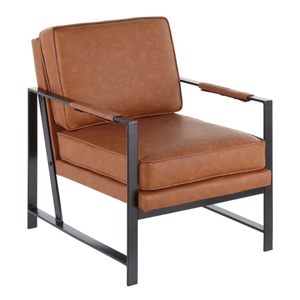 LumiSource Franklin Armchair, Black/Camel MPN:CHR-FRANKPAD BKCAM