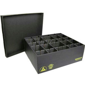 Protektive Pak 38829 ESD In-Plant Handler Adj. Dividers & Lid 7 Cells Cell Size 8 x 19-3/4 x 2-1/4 - Pkg Qty 5 38829