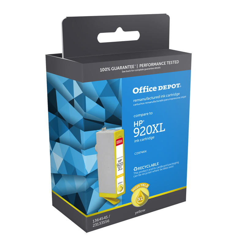 Office Depot Remanufactured Yellow High-Yield Ink Cartridge Replacement For HP 920XL, OM05046 (Min Order Qty 5) MPN:OM05046